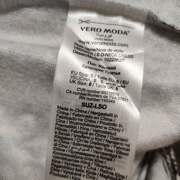 Vero Moda S Snakeskin Print Long Sleeve Bodycon Sweater Dress Medium Weight Knit - Picture 8 of 9